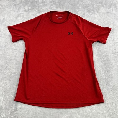 Under Armour Tech Short Sleeve Tee Large Red Men Activewear Training Shirt
