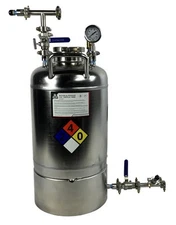 30lb. (7 Gallon) Stainless Steel Solvent Tank.  Dip Tube, Valves, Handles