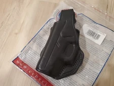 Cebeci Arms Black Leather Thumb Break Paddle Holster for GLOCK 42 - LEFT HAND LH