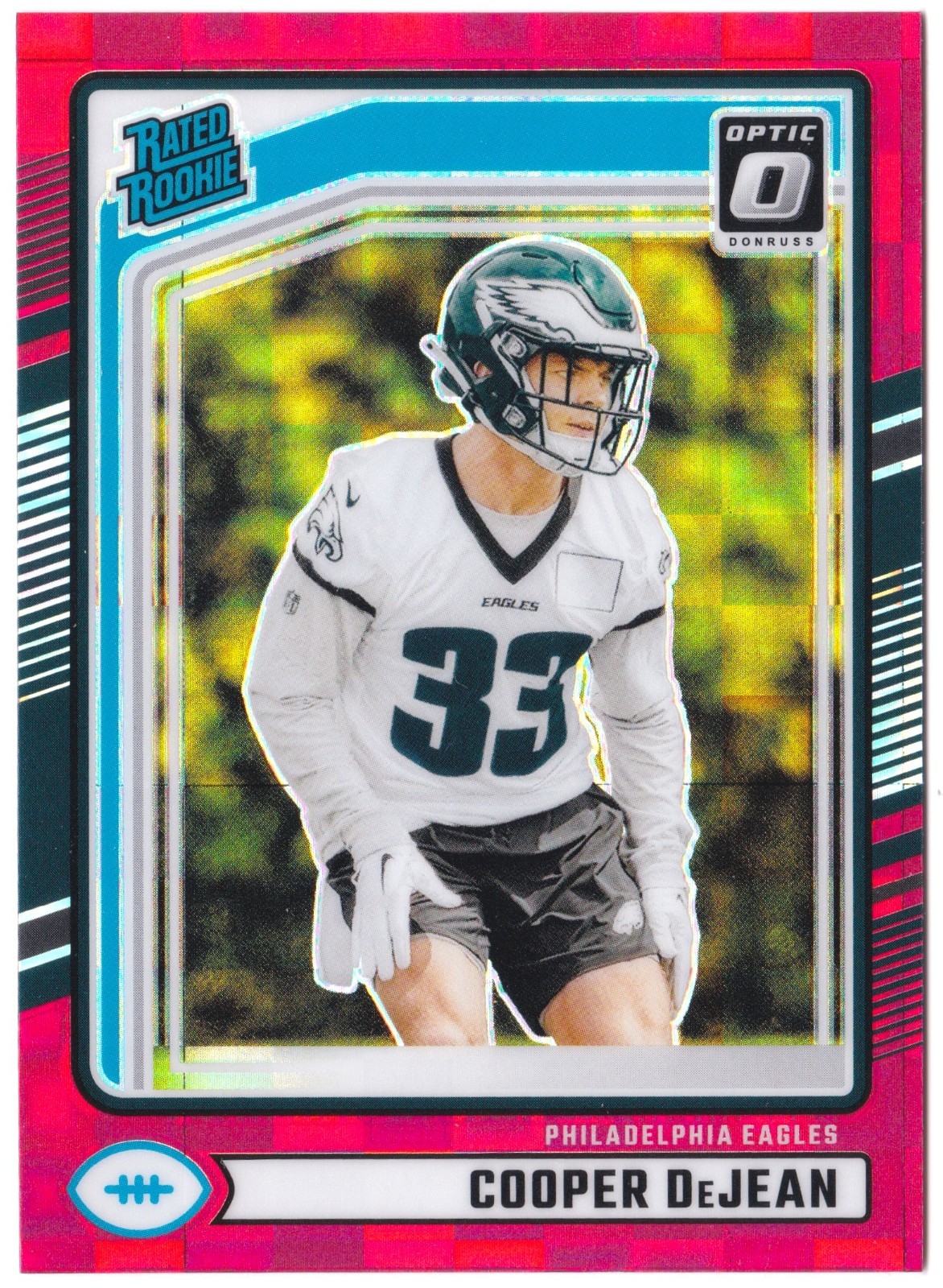 2024 Donruss Cooper DeJean RC #305 Rated Rookie Optic Preview Red Pandora Eagles