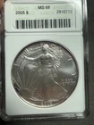 ANACS MS68 2005 American Silver Eagle 1 oz .999 Fine Silver Dollar Soap Box RARE