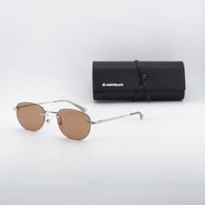 New Montblanc MB0303S 003 Silver/Brown 53-22-145 Sunglasses