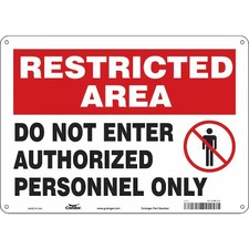 Condor 472W34 Safety Sign, 10 In Height, 14 In Width, Aluminum, Horizontal
