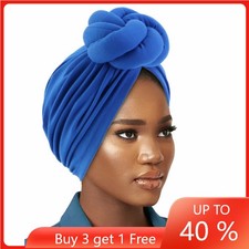 Muslim Women Knotted Twist Pleated Hijab Hat African Turban Head Wrap Chemo Cap