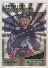 2019 Upper Deck Parkhurst Prominent Prospects Gold Emil Bemstrom #PP-7 Auto t7o