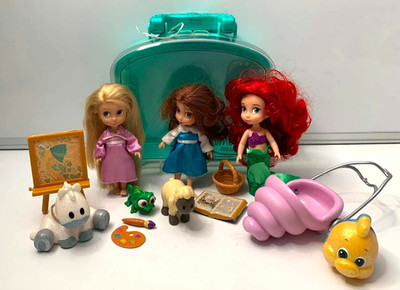 Disney Princess Animators Sammlung Puppe Mini Konvolut Belle Arielle Rapunzel (L3)