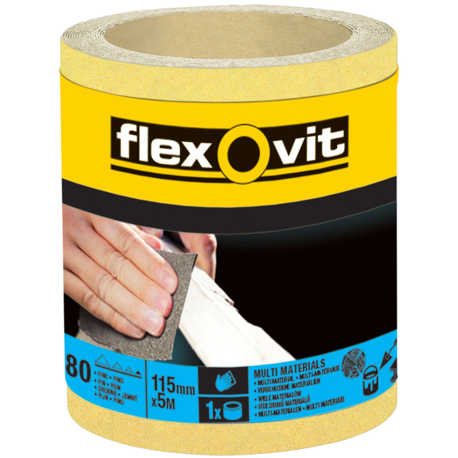 Flexovit High Performance Sanding Roll 115mm x 5m Extra Coarse 40G