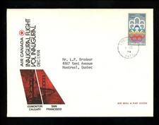 Postal History Canada #B2 Air First Flight 1974 Edmonton AB to San Francisco CA