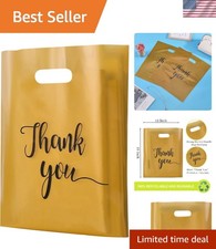Eco-Friendly 100Pcs Gold Thank You Merchandise Bags - Reusable and Stylish