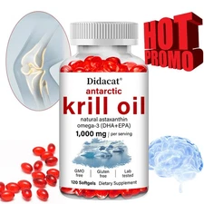 Antarctic Krill Oil + Astaxanthin Capsules 1000MG - Joint and Heart Health