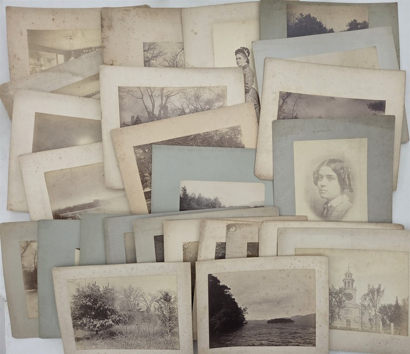 1900s antique S.W. BRIDGHAM lot 25pc PHOTOS Niagara Falls New London Interiors