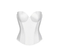 SKIMS Bridal Satin Corset, White; Size XL