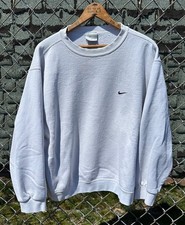 VTG 90s Nike Silver Tag Swoosh Sweatshirt Mens L White USA MADE Rare