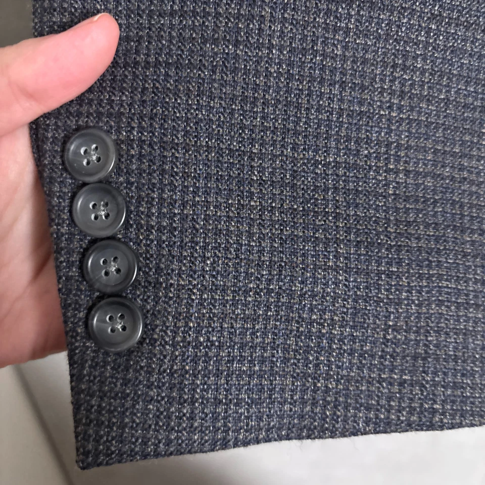 Abrigo Deportivo Joseph Feiss Dorado 46R Ejecutivo Azul Gris Cuadros Lana Blazer Chaqueta 48 Foto 4 de 4