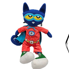 Pete the Cat Plush Doll Super Pete Hero Costume Blue Cat