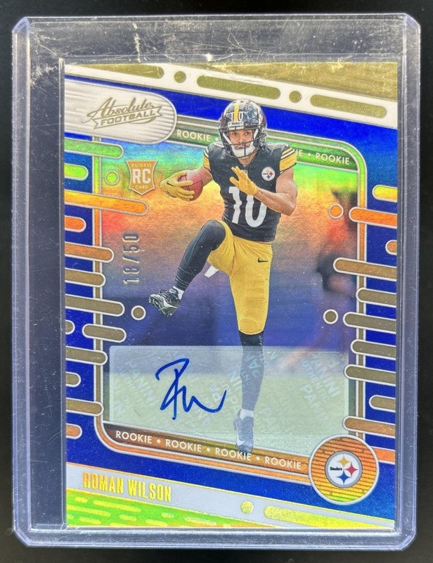 2024 Panini Absolute Roman Wilson Signature Rookies RC Blue Spectrum Auto #/50