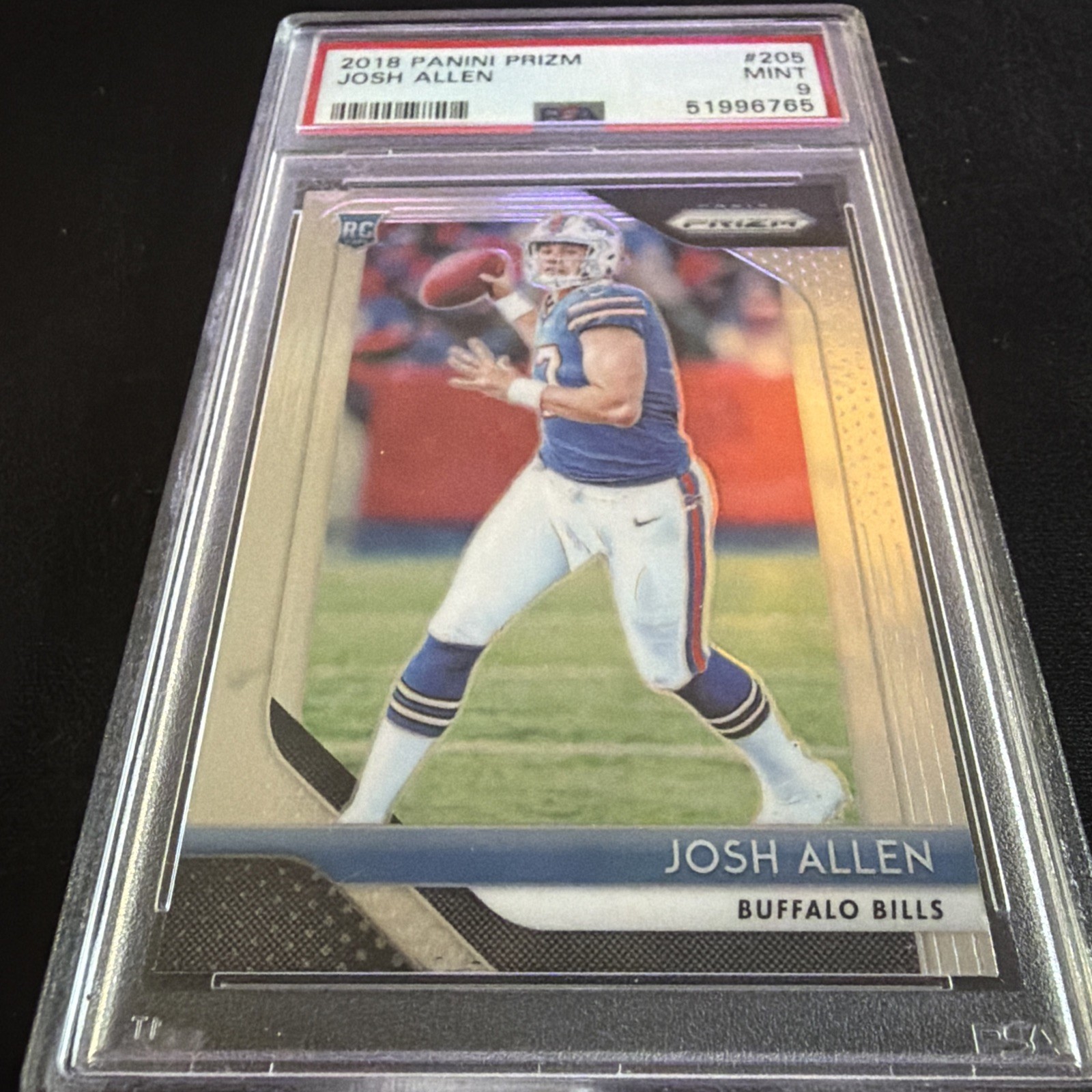 PSA 9 Josh Allen RC 2018 Panini Prizm Rookie #205 Bills MVP Candidate Mint MVP view 2