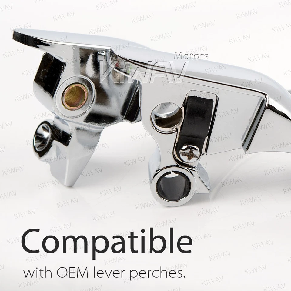 Комплект хромированных рычагов ручного управления KiWAV 4 отверстия подходит для 2009 Harley Street Glide FLHX - Изображение 2 из 4