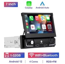 Autoradio Android GPS CarPlay 1 din Écran Rétractable 7" RDS WIFI+Caméra recul