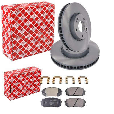 FEBI BREMSSCHEIBEN 300mm + BELÄGE VORNE passend für HYUNDAI i40 VF KIA SOUL 2 PS