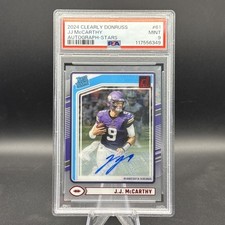 2024 Panini Clearly Donruss Rated Rookie J.J. McCarthy #61 Autographs Stars /49