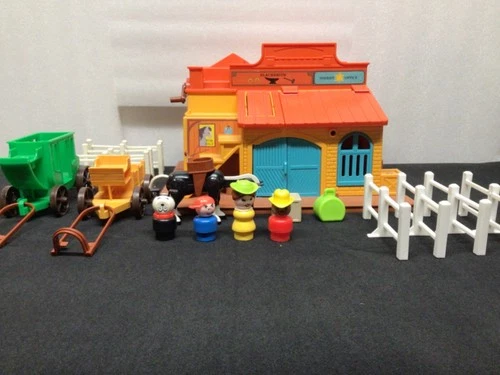 Vintage Fisher-Price Western Town and Accessories