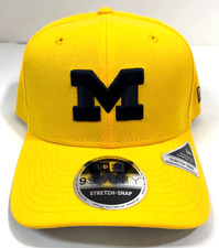 Michigan Wolverines NCAA NE Stretch-Snap Snapback Hat~Gold/Dark Navy