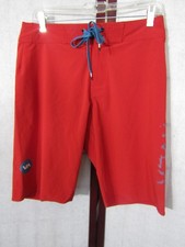 RVCA Red 11" Zip Front Pockets Polyester Spandex Board Shorts Men's Size 28
