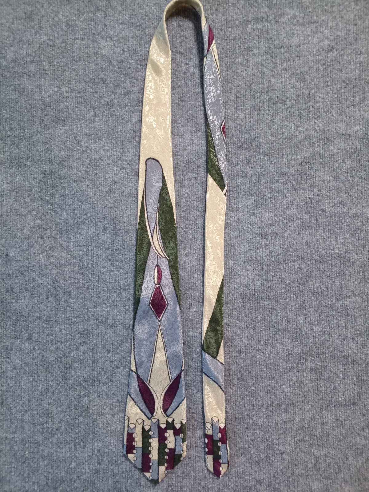 Vintage Bocco Milano Style Collection Abstract Art Deco Necktie 90s Tie
