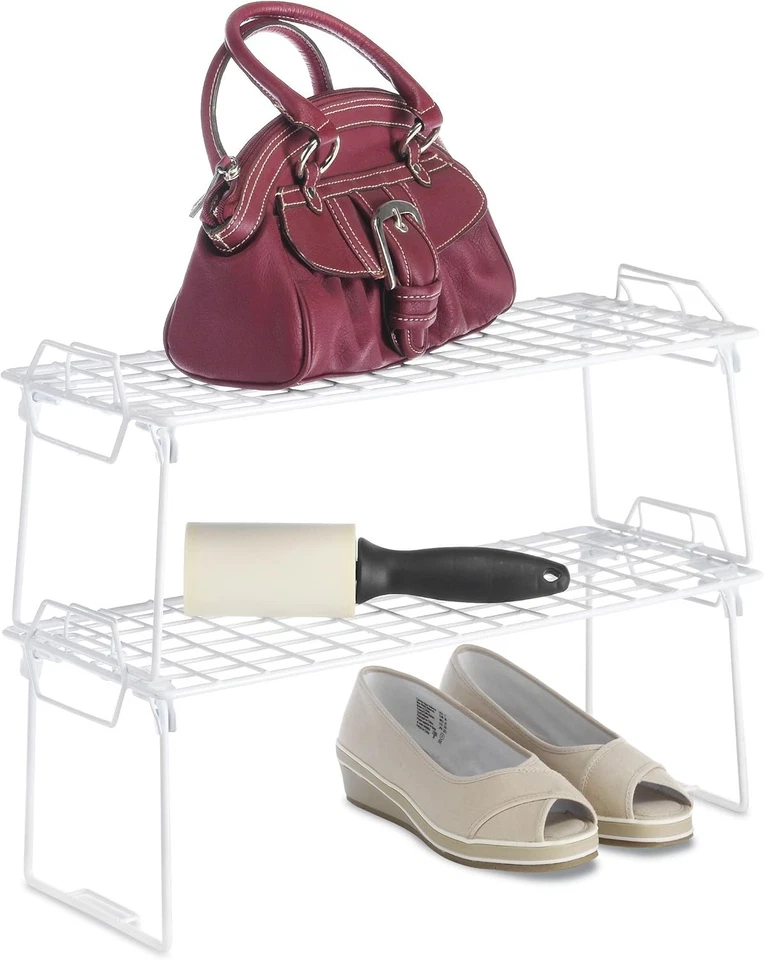 Whitmor Estante Apilable Rejilla Alambre Mediano, 7"D x 1-TIER, 7L x 18W x 7H, Blanco  Foto 3 de 3