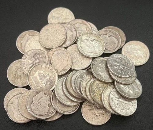 Roosevelt Dimes Roll of 50 — 90% Silver DIMES 1946 to 1964 💰 APMEX JMBULLION