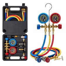 AC Manifold Gauge Set for R134a R12 R22 R502 with 5ft Hoses & Couplers