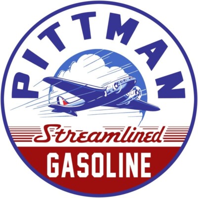Pittman Streamlined Gasoline NEW Sign: 28'' Dia. Round USA Steel XL Size