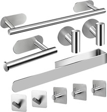 10 Pezzi Set Porta Asciugamani Bagno,Accessori Bagno Acciaio Inossidabile Portas
