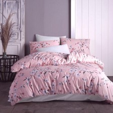 3-pc Bedding Set: TURKISH COTTON DUVET COVER  2 PILLOW CASES PINK SAKURA
