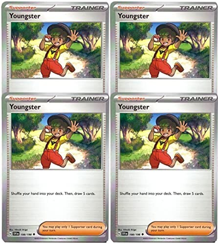 Youngster 198/198 - Scarlet & Violet - Pokemon Trainer x4 Card Set- Playset 4X