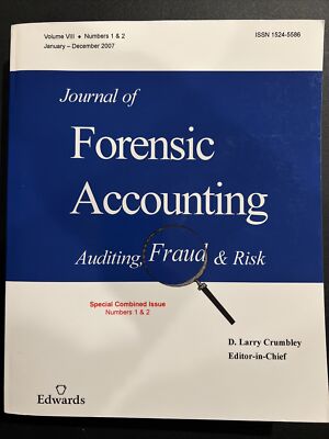 Journal Of Forensic Accounting Auditing, Fraud & Risk Volume VIII Numbers 1&2