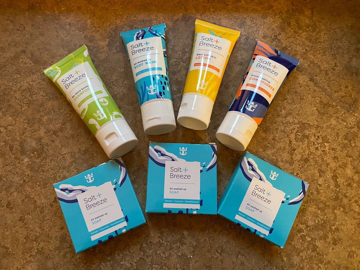 Royal Caribbean SALT+BREEZE Toiletry Set Sham-Cond-wash-lotion