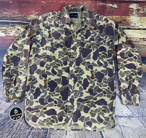 Mens Vtg Faded Frog Camo Soft Cotton 