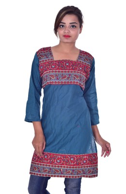 blue color long frock