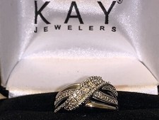 *ASTONISHINGLY BEAUTIFUL* Kay Jewelers Sterling Silver Diamond Ring (Size 7)