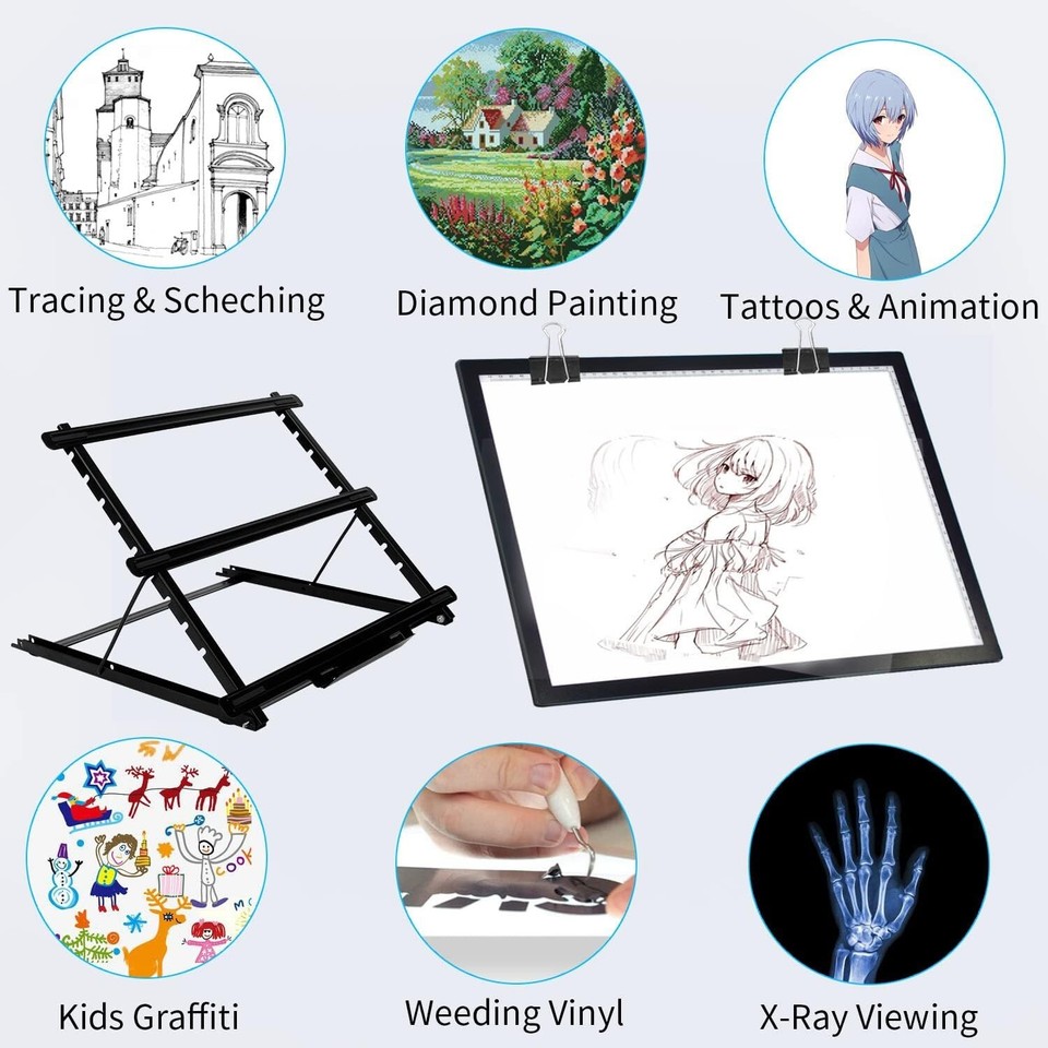 A3 Diamond Painting Light Pad with Stand, 2nd Gen Tracing Light Board