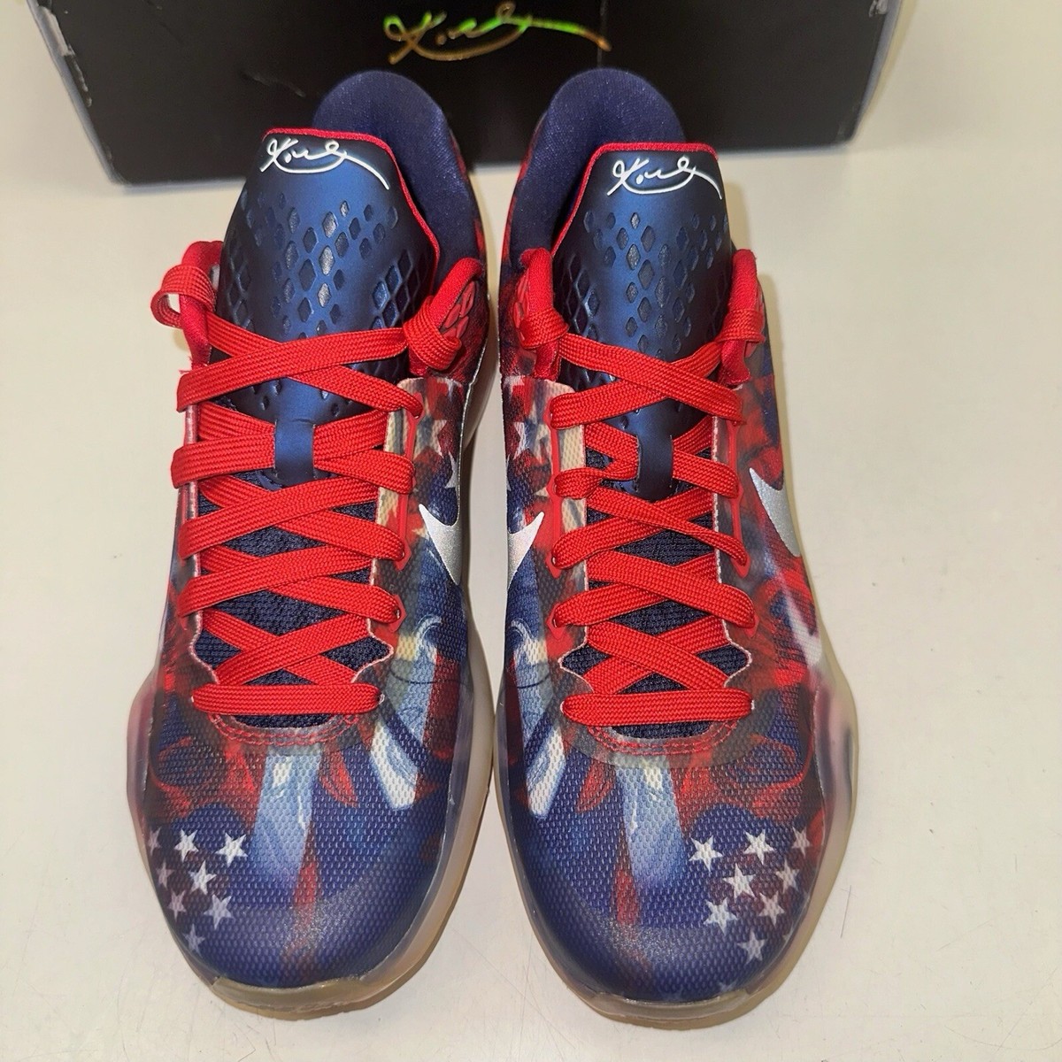 Size 8 - Nike Kobe 10 USA Silver Red Blue White Suede