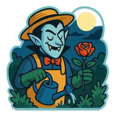 Gärtner Vampir Rose Goth Sticker 18x18cm Auto Wandtattoo Lustig Horror