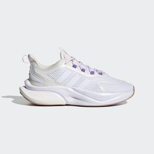 adidas Women's Alphabounce+ Sneaker, White/White/White, 9 - Picture 3 of 9