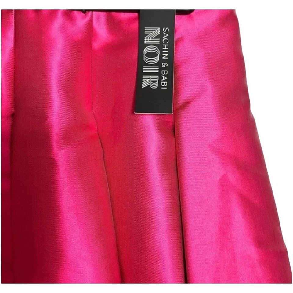 $350 NUEVO CON ETIQUETAS SACHIN & BABI Noir Canna Falda Plisada Línea A Midi Rosa Tropical Talla 6 Foto 2 de 4
