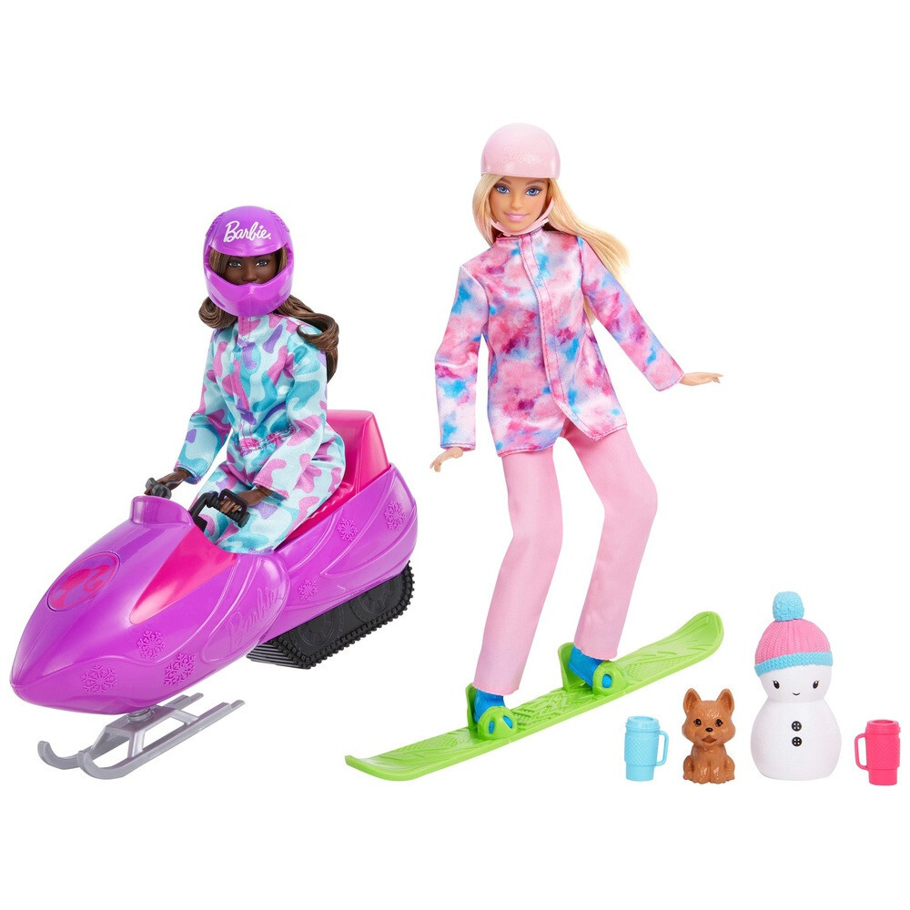 Barbie Winter Sports Dolls Snowmobile And Accessories