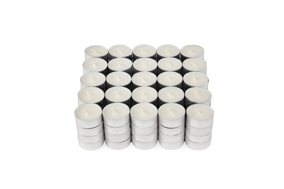 IKEA "GLIMMA" 100-er Pack Teelichter mit 4 Std. Brenndauer 38mm Ø - in Alu-Hülse