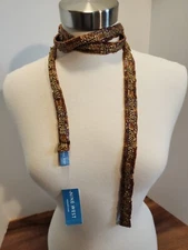 Nine West Brown Bronze Beaded Sequin Designer Skinny Scarf Bohemian NWT