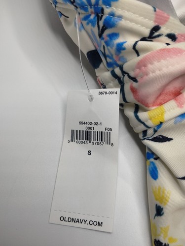 OLD NAVY White Floral V-Neck Swing Tankini High Waist Two Piece Bathing Suit - 第 7/11 張圖片